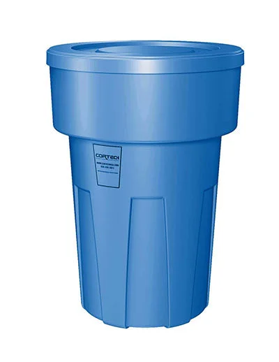 Food Grade Receptacle w/Lid, Blue, 55 gal – 50-3119