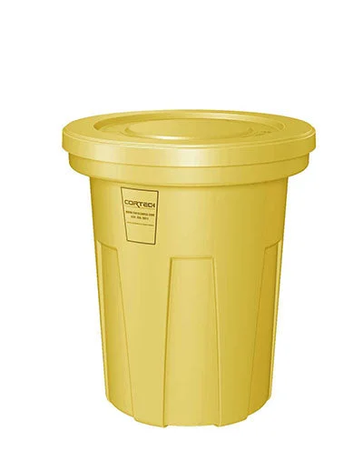Food Grade Receptacle w/Lid, Yellow, 40 gal – 50-3143