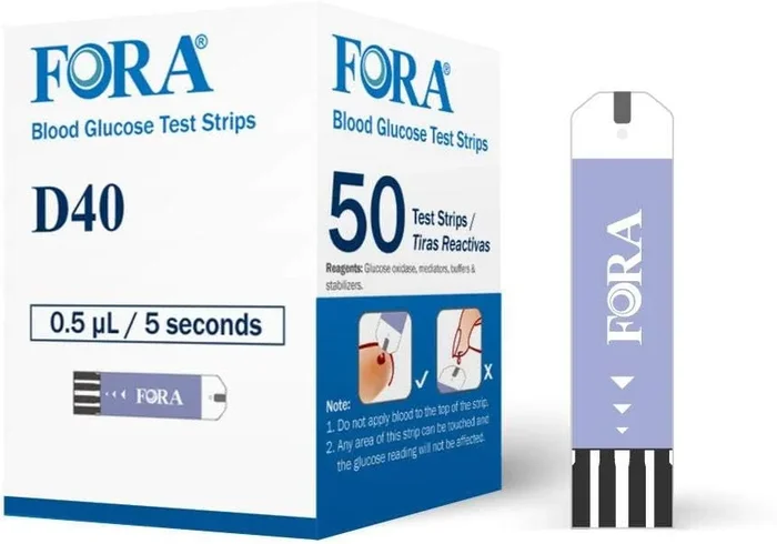 FORAcare D40 Blood Glucose Testing Strips [50ct]