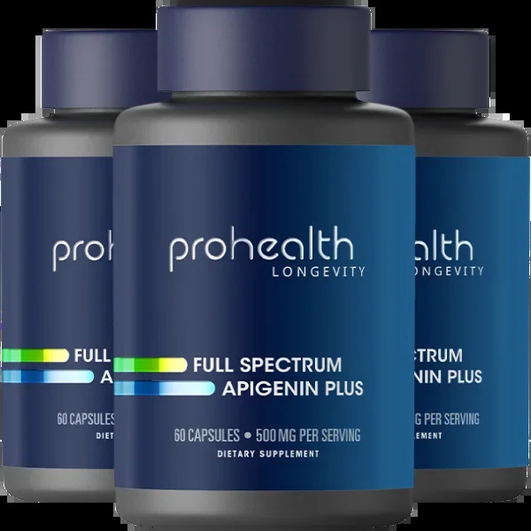 Full Spectrum Apigenin Plus – 500 mg per serving, 60 capsules – 3 pack