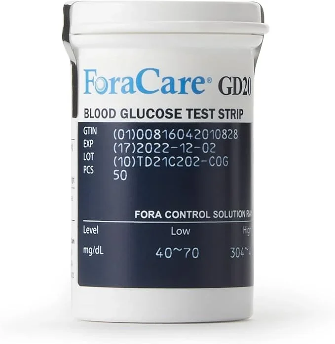 GD20 Blood Glucose Test Strips (50/BX)