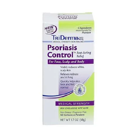 Genuine Virgin Aloe Corp dba Triderma TriDerma MD Psoriasis Control Psoriasis Cream 2.2 oz. Tube Unscented Cream – 62025