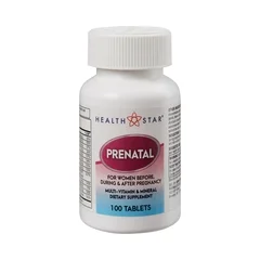 Geri-Care Prenatal Vitamin Supplement Geri-Care HealthStar Tablet 100 per Bottle, 12 EA/CS - Image 2