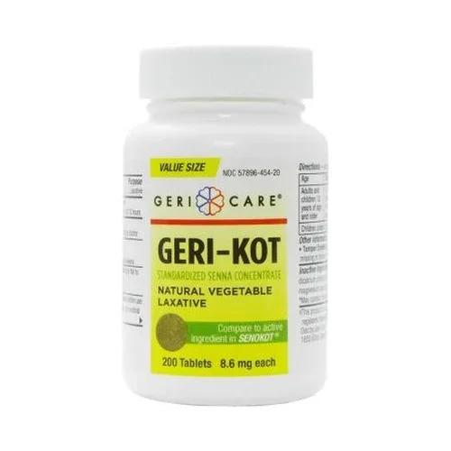 Gericare Stool Softener Geri-Kot Tablet 200 Bottle 8.6 mg Strength Sennosides