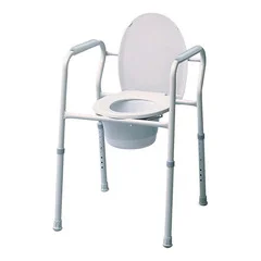 GF Health 3-in-1 Commode Chair Graham-Field Fixed Arm Steel Frame Back Bar 14 Inch Seat Width, 4/CS