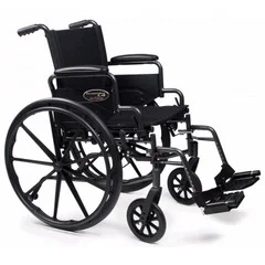 GF Health Lightweight Wheelchair Traveler® L4 High Strength Dual Axle Desk Length Arm Swing-Away Footrest Black Upholstery 18 Inch Seat Width Adult 250 lbs. Weight Capacity, 1/EA