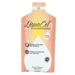 Global Health Oral Protein Supplement LiquaCel Peach Mango Flavor Ready to Use 1 oz. Pouch