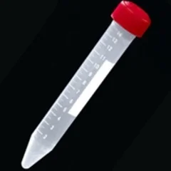Globe Scientific Centrifuge Tube Conical Bottom Plain 19 X 120 mm 15 mL Red Screw Cap Polypropylene Tube, 25/BG