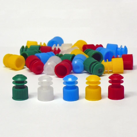 Globe Scientific Flanged Plug Cap, 12mm, Orange, 1000/pk