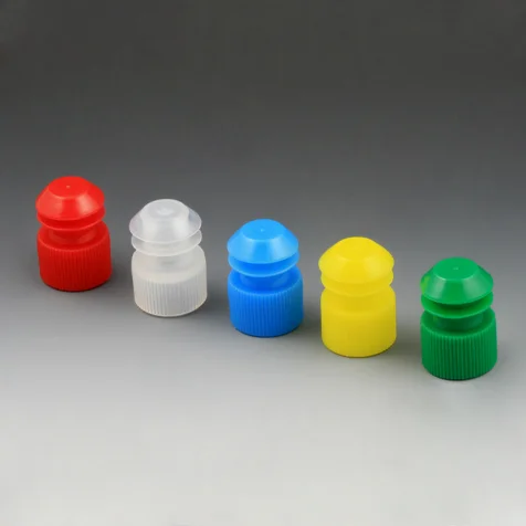 Globe Scientific Flanged Plug Cap, 16mm, Blue, 1000/pk