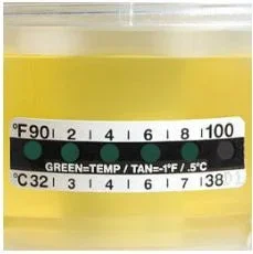 Globe Scientific Liquid Crystal Thermometer Strips Accuracy ± 1°F For Drug Testing And Urine Collection Containers – 112215