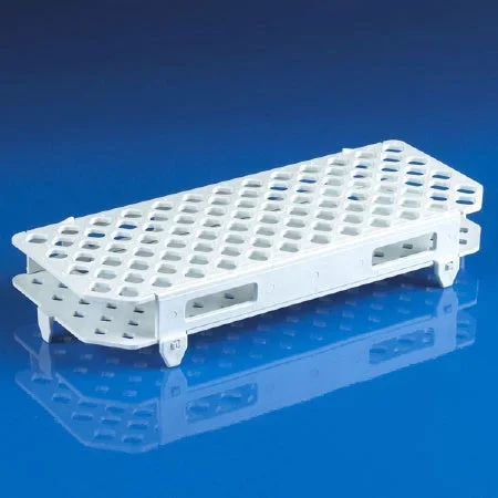 Globe Scientific Microcentrifuge Test Tube Rack 100 Place White 263 X 109.5 X 45 mm – 456303