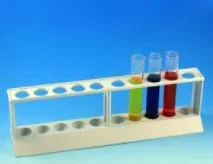 Globe Scientific Test Tube Rack 10 Place 16 mm – 17 mm Tube Size White – 456106