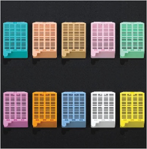 Globe Scientific Tissue Cassette with Attached Lids, 35 Degrees, Orange, 1000/cs