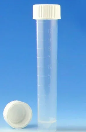 Globe Scientific Transport Tube Conical Bottom, Skirted Plain 16 X 92 mm 10 mL Red Screw Cap Polypropylene Tube – 6102R