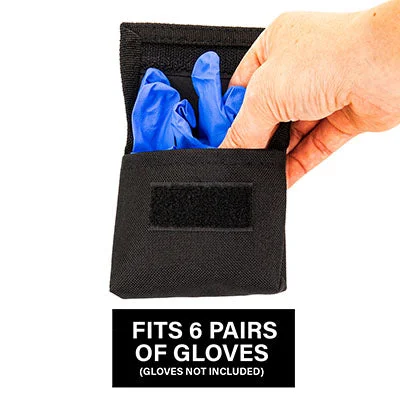 GlovePouch, Holds 6-Pairs Disposable Latex Gloves, Black – 16-1966