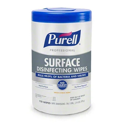 GOJO Purell Healthcare Surface Disinfecting Wipes, 110ct Canister