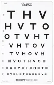 Good-Lite HOTV Crowded Distance Chart Only, 9″x14″, 20'