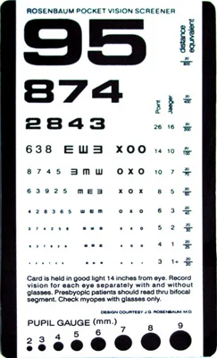 Grafco Pocket Size Plastic Eye Chart, 6 3/8″ x 3 1/2″