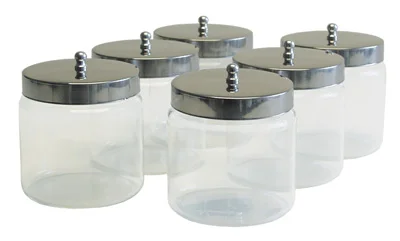 Grafco Pyrex Unlabeled 3″ x 3″ Dressing Jars with Covers, 12/Case