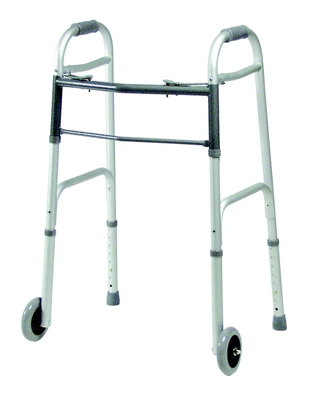 Graham Field Dual Release Folding Walkers with 5″ Fixed Wheels – Adult, 4 Each Per Case