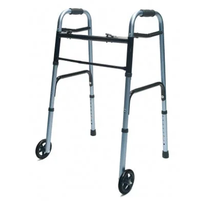 Graham Field Everyday Walker with Wheels Dual Release – Silver, 2 Per Case, 2 Each Per Case