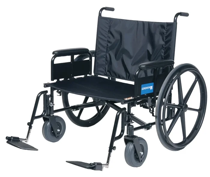 Graham Field Fixed Back Full Arms Swing Away Foot Rests Wheelchair – 15.5″