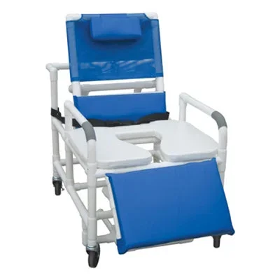Graham Field Lumex 20″ PVC Reclining Shower Commode Chair with Footrest, 1 Each