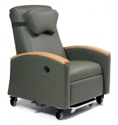 Graham-Field Lumex Ortho-Biotic II Wood Cap Arm Recliner Taupe Tente Caster Tente Caster – FR597G8584