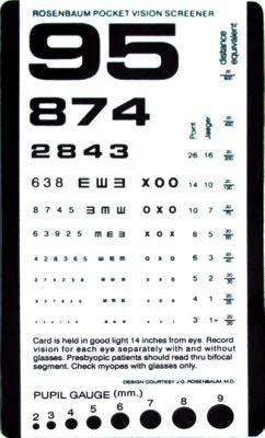 Graham Field Rosenbaum Pocket Vision Screener Card
