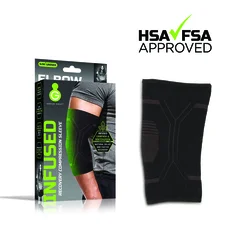Green Drop Elbow Support Small / Medium Pull-On Sleeve Left or Right, Elbow 8 to 12 Inch Elbow Circumference, Black, 1/EA