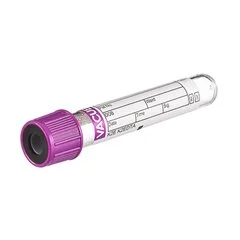 Greiner Bio-One VACUETTE Venous Blood Collection Tube Round Bottom K2 EDTA Additive 13 x 75 mm 2 mL Lavender / White Ring Pull Cap Polyethylene Terephthalate (PET) Tube, 1200 EA/CS