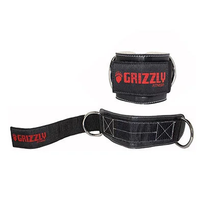 Grizzly Fitness Leather Ankle Strap, 3″ – 10-4299