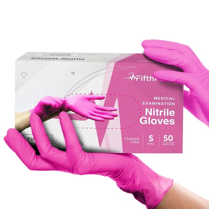 Guantes desechables de nitrilo fucsia