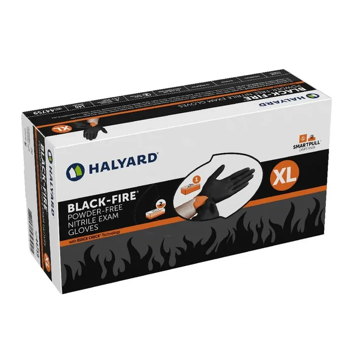 Halyard Black Fire Nitrile Exam Gloves