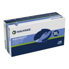 Halyard Exam Glove Aquasoft x-Large NonSterile Nitrile Standard Cuff Length Textured Fingertips Blue Not Chemo Approved, 250 EA/BX - Image 2