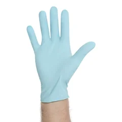 Halyard Exam Glove Blue Nitrile Medium NonSterile Nitrile Standard Cuff Length Textured Fingertips Blue Not Chemo Approved, 1000/CS - Image 2