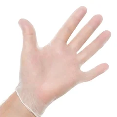 Halyard Exam Glove Halyard Medium NonSterile Vinyl Standard Cuff Length Smooth White Not Chemo Approved, 1000/CS - Image 2