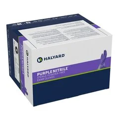 Halyard Exam Glove Purple Nitrile Small Sterile Pair Nitrile Standard Cuff Length Textured Fingertips Purple Chemo Tested, 200 EA/CS - Image 2