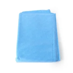 Halyard QUICK CHECK* H400 Sterilization Wrap White / Blue 45 X 45 Inch Dual Layer SMS Polypropylene Steam / EO Gas / Hydrogen Peroxide, 24/BG