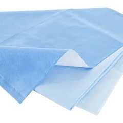 Halyard QUICK CHECK* H500 Sterilization Wrap White / Blue 30 X 30 Inch Dual Layer SMS Polypropylene Steam / EO Gas / Hydrogen Peroxide, 120/CS