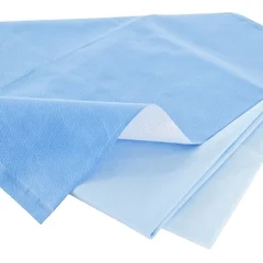 Halyard QUICK CHECK* H600 Sterilization Wrap White / Blue 54 X 54 Inch Dual Layer SMS Polypropylene Steam / EO Gas / Hydrogen Peroxide, 24/BG