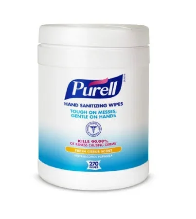 Hand Sanitizing Wipe Purell 270 Count BZK (Benzalkonium Chloride) Wipe Canister