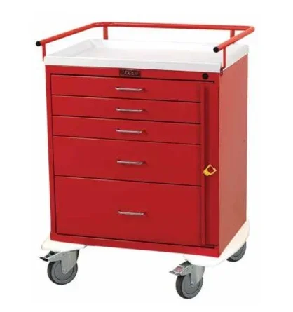 Harloff Classic Line Emergency Cart 22 X 32 X 39.5 Inch 5 Drawers – 6330