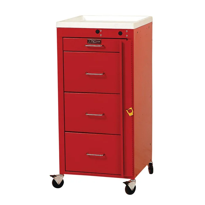 Harloff Mini-Line 4-Drawer Basic Emergency Cart Mini 4-Drawer Basic ER Cart, Navy – 926535/NAVY/NA