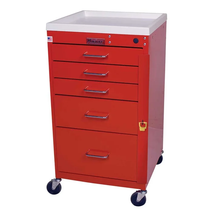 Harloff Mini-Line 5-Drawer Basic Emergency Cart Mini 5-Drawer Basic ER Cart, Hammer Blue – 935921/NA/NA/HAM BLUE