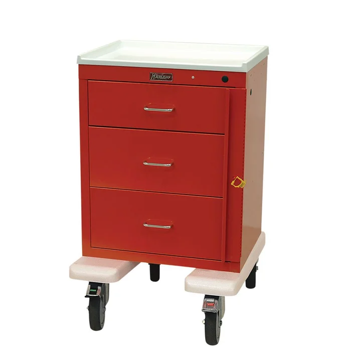 Harloff Mini24 3-Drawer Deluxe Emergency Cart Mini24 3-Drawer Deluxe ER Cart, Burgundy – 938753/BUR/NA