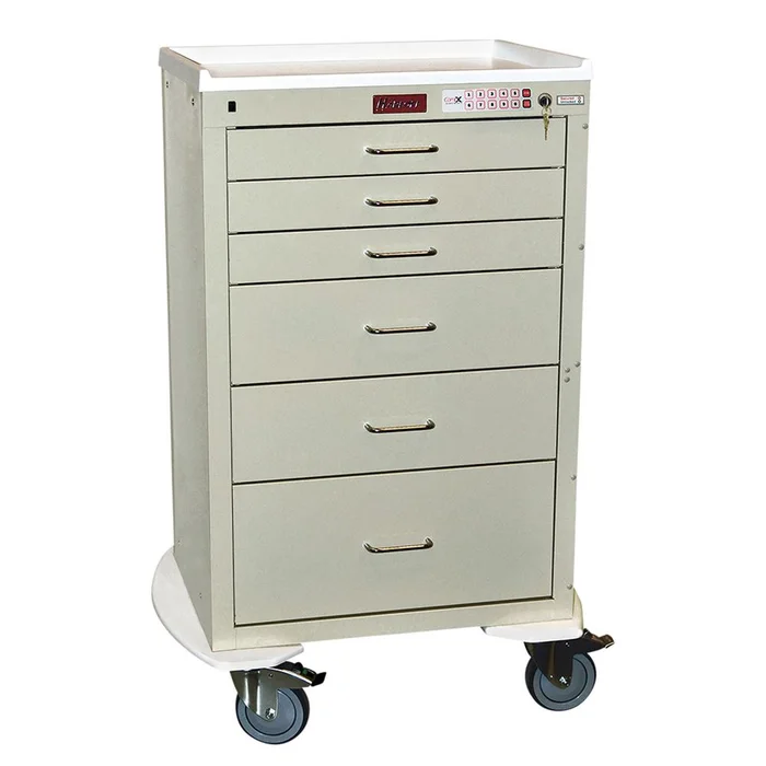 Harloff Mini24 6-Drawer Anesthesia Cart, Electronic Lock Mini24 6-Drawer Anesthesia Cart, Electronic Lock and Anesthesia Pkg, Hammer Green – 938728/HMGN/NA