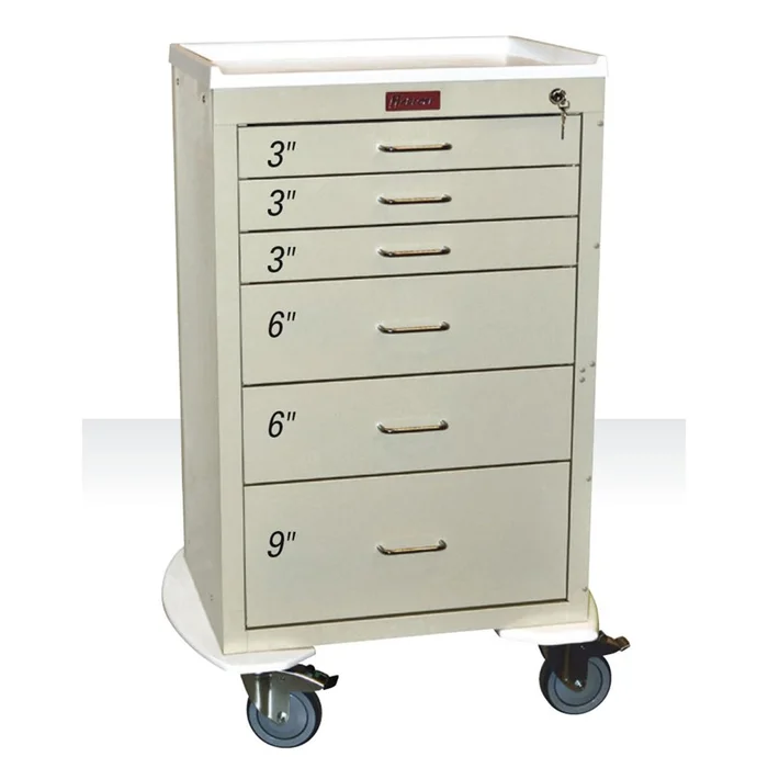Harloff Mini24 6-Drawer Anesthesia Cart, Key Lock Mini24 6-Drawer Anesthesia Cart, Key Lock and Anesthesia Pkg, Navy – 938724/NVY/NA