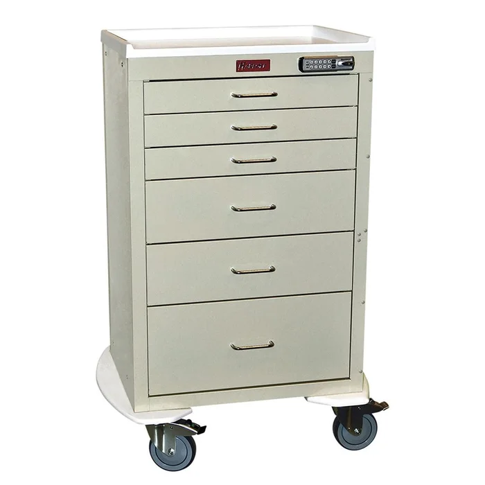Harloff Mini24 6-Drawer Anesthesia Cart, Push-Button Lock Mini24 6-Drawer Anesthesia Cart, Push-Button Lock, Hammer Grey – 938730/HMGY/NA